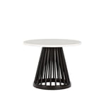 Tom Dixon - Fan Small Black Side Table, Rund toppskiva i marmor Ø60 - Vit - Pienet pöydät & sivupöydät - Valkoinen - Puu/Kivi