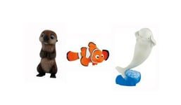 Finding Dory 3 x Bullyland Disney Toy Figures Bailey, Otter and Marlin ~New