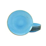 CreaTable, 22060, Série Nature Collection, 6 assiettes plates 27 cm BLUE