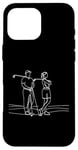 Coque pour iPhone 16 Pro Max Golf Club One Line Art Dessin Golf