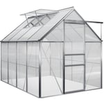 Gardebruk - Serre de jardin en Aluminium avec 2 Fenêtres - 7,6 m³ - sans Fondation abri pour plantes légumes