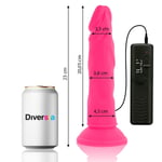 Diversia - Flexibel Vibrerande Dildo Rosa 23 Cm -O- 4,3 Cm