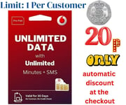 OFFICIAL UK VODAFONE Sim Card Pay As You Go PAYG STANDARD MICRO NANO NEW