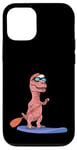 Coque pour iPhone 13 Sup Stand Up Paddle Board Dinosaure Drôle Planche à Pagaie