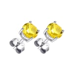 Sterling Silver Yellow Earrings Created with Zircondia® Crystals