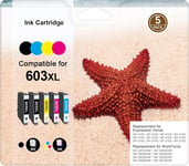 Cartouches D'Encre 603Xl Compatibles Avec Epson Expression Home Xp-3100 Xp-4100 Xp-2100 Xp-2100 Xp-2105 Xp-3105 Xp-4155 Xp-4150 Workforce Wf-2830 Wf-2810 Wf-2835 Wf-2850