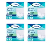 48 TENA Pants Super TG.XL MUTANDINE ASSORBENTI Incontinence 4 Pack De 12