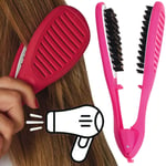 Ceramic Hair Straightener Brush Heated By Hairdryer Straightening Hairbrush