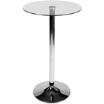 Table en verre ronde avec hauteur de 105 cm Verre clair