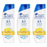 Head et Shoulders Citrus Fresh 2 en 1 Shampoing Antipelliculaire, Cheveux Gras, 12x300ml; Jusqu'à 100% des Pellicules Éliminées, Cliniquement Prouvé; Usage Quotidien; Rafraîchissant, Parfum Citron