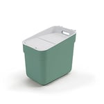 Curver Ready to Collect 100% Recycled 20L Kitchen Accessories Recycling Lift Top Bin Green with Light Grey Lid