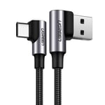 Ugreen 76210 USB - USB Typ C -kulmakaapeli Quick Charge 3.0 QC3.0 3 A 1 m