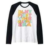 In My First Time Grandma Era Groovy 1st Time Grandma Cute Raglan Baseball Tee