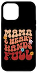 iPhone 12 Pro Max Mama Heart Hands Full Retro Floral Typography Case