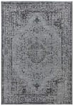 Cenon Tapis d'intérieur et d'extérieur à poils courts - Design oriental vintage à tissage plat - Résistant aux intempéries pour terrasse, balcon, salon, cuisine, bureau et chambre à coucher - Bleu -