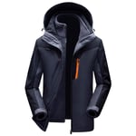 ZWPY Winter Fleece Hiking Jackets Men 3 in 1 Windproof Waterproof Outwear Parka Mens Windbreaker Raincoat Coat Overcoat,Gray,XXXL