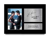 HWC Trading A4 Keanu Reeves Carrie-Anne Moss The Matrix Neo, Trinity Cadeaux Imprimé Signé Autographe Photo pour les fans de cinéma - A4