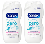 2x Sanex Baby/Kids Zero% Hypoallergenic FRAGRANCE FREE Bath, Wash &Shampoo 450ml