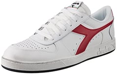 Diadora Mixte Magic Basket Low Icona Chaussure de Gymnastique, White Chili Pepper, 38 EU