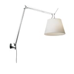 Artemide - Tolomeo Mega Skrivbordslampa, Aluminium, Skärm i Svart satintyg Ø 42 cm, Med dimmer - Skrivbordslampor - Giancarlo Fassina,Michele De Lucchi - Silver