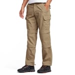 Peter Storm Mens Ramble II Water Resistant Double Zip Off Walking & Hiking Trousers - Cream - Size 38W/29L