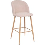 Atmosphera Créateur D'intérieur - Chaise de bar Celeste velours côtelé beige