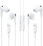 2 Pack Écouteurs Intra-Auriculaires pour iPhone,[Certifié MFI] Casque iPhone Filaire avec Micro et Contrôle de la Musique Écouteurs Stéréo Hi-fi à Annulation de Bruit pour iPhone 14/13/12/SE/11/X/8/7