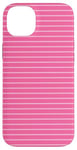 Coque pour iPhone 14 Plus Rose rayé Girly Esthétique Preppy Stripe