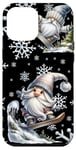 Coque pour iPhone 12 Pro Max Cute Winter Sports Accessories With Snowboarding Gnome