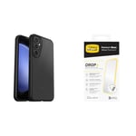 OtterBox Sleek Case for Samsung Galaxy S23 FE, Drop proof, Ultra-Slim, Protective Case, Tested to Military Standard, Clear/Black + Premium Glass Screen Protector for Galaxy S23 FE, No Retail Packaging