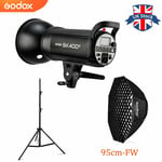 UK Godox SK400II 400W 2.4G Studio Flash+95cm Grid softbox+2 m light stand kit