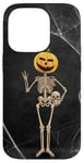 iPhone 14 Pro Spooky Halloween Skeleton Jack-O-Lantern Pumpkin Head Skull Case