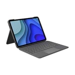 Logitech Folio Touch étui clavier pour iPad Pro 11 pouces (Modèles : A1980/A2013/A1934/A1979/A228/A2233) avec pavé tactile et Smart Connector, Clavier QWERTY Espagnol - Gris