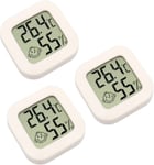 3 Pièces Mini Thermomètre Intérieur Numérique Hygromètre Humidité Température LCD Affichage Bluetooth Capteur sans Fil Thermomètre pour Maison, Bureau,Hygromètre Numérique