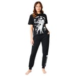 Disney Pyjama Femme Jack Skellington Ensemble de Pyjama Halloween Noël Vêtements de Nuit Femme Fille Ado Tailles S-2XL (Noir/Love, L)