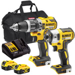 DeWalt 18V Brushless Combi Drill Impact Driver Twin Kit 2 x 4Ah Battery Charger