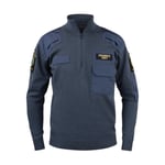 Texstar Natotröja med ½ zip & krage - Blue - S