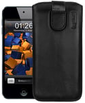 mumbi Étui en Cuir véritable Compatible avec Apple iPod Touch 5G / 6G / 7G Case Wallet en Cuir, Noir