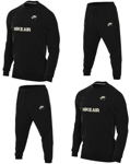 Nike Air Mens Crew Neck Tracksuit Full Tracksuit Set Sweatshirt Joggers Black