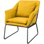 Josie Fauteuil rembourré Fauteuil d'appoint jaune Canapé simple Fauteuil relax Tissu - Svita