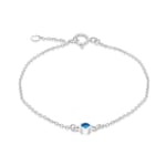 Amazon Essentials Bracelet réglable en argent sterling avec pierre de naissance de décembre en zircon cubique bleu clair, 16 à 18 cm