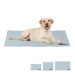 Relaxdays Self-Cooling Dog Mat, Wipeable, Gel Pad, Blanket for Animals, 60 x 100 cm, Polyester, Gray, 1 Piece