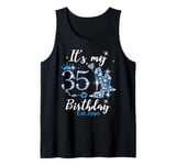 Womens It's My 35th Birthday EST 1990 35 Years Old Diamond Tank Top