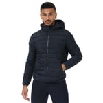 Jack & Jones Mens Wing Hooded Puffer Jacket in Navy - Size Small