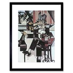 Wee Blue Coo Juan Gris Man In Cafe Old Master Picture Framed Wall Art Print