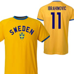 Sverige T-shirt - Ibrahimovic 11 på ryggan Sweden märke 2021 160cl