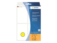 HERMA - Étiquettes adhésives permanentes - jaune - 52 x 82 mm 128 étiquette(s) ( 32 feuille(s) x 4 )