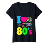 Womens I Love The 80s Clothes for Women and Men Party Funny Tee V-Neck T-Shirt