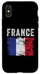 Coque pour iPhone X/XS Drapeau de la France vieilli – Hommes, femmes, enfants – Drapeau français