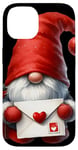 Coque pour iPhone 14 Valentines Gnome Dad Heart Love Letter For Valentines Day